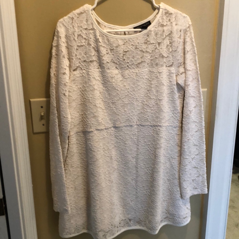 White Floral Maternity Shirt
